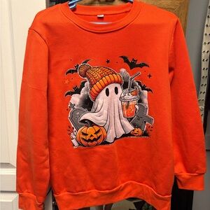 Halloween Ghost Sweater - Orange